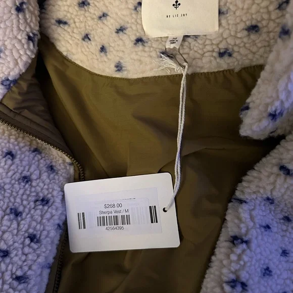 Marea ivory and blue Sherpa vest - Picture 5 of 6